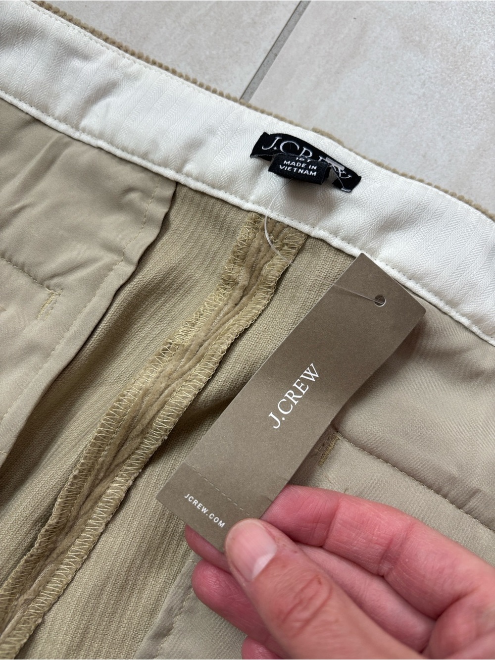 J. Crew NWT Tall Wide-Leg Trouser Stretch Corduroy Beige Buckthorn 16T - Picture 9 of 15